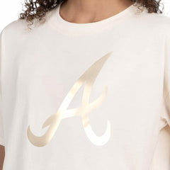 Atlanta Braves Starter Women's Pastels Boxy Cropped T-Shirt - Cream T-shirts