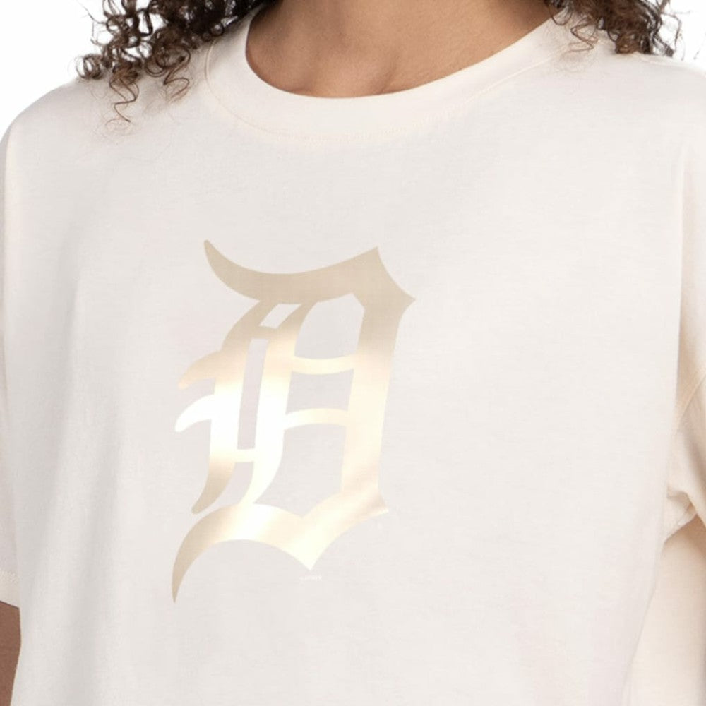 Detroit Tigers Starter Women's Pastels Boxy Cropped T-Shirt - Cream T-shirts