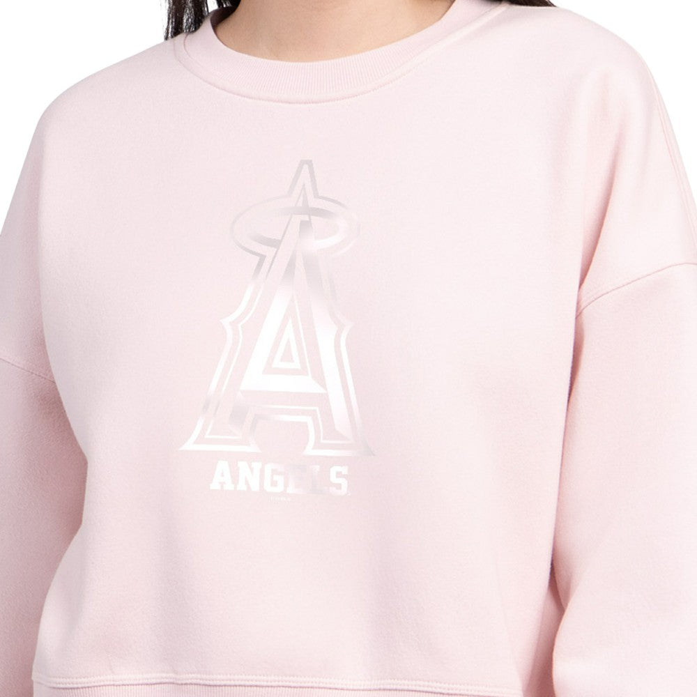 Los Angeles Angels Starter Women's Pastels Boxy Fleece Sweatshirt - Light Pink Sweatshirts