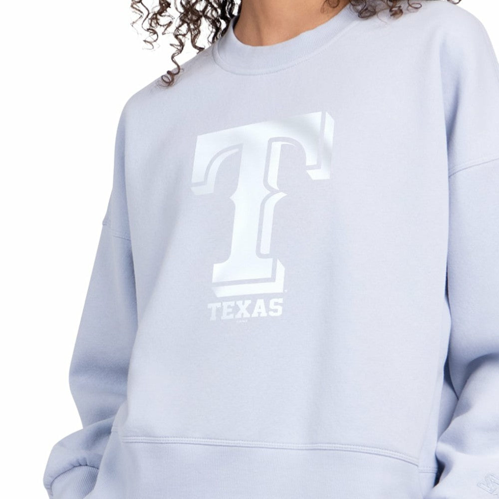 Texas Rangers Starter Women's Pastels Boxy Fleece Sweatshirt - Light Blue Sweatshirts