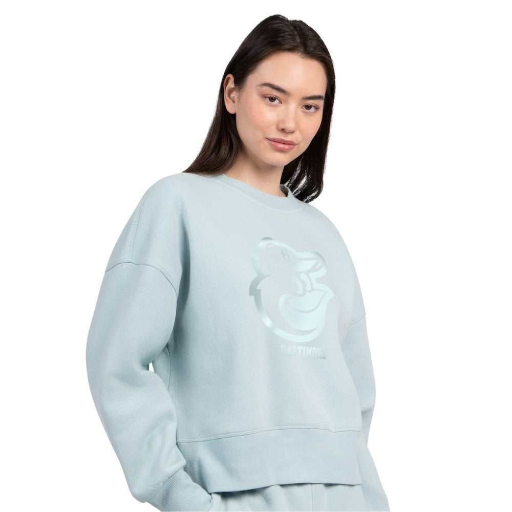 Baltimore Orioles Starter Women's Pastels Boxy Fleece Sweatshirt - Mint Sweatshirts