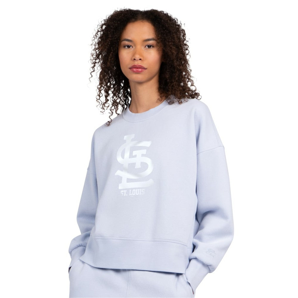 St. Louis Cardinals Starter Women's Pastels Boxy Fleece Sweatshirt - Light Blue Sweatshirts
