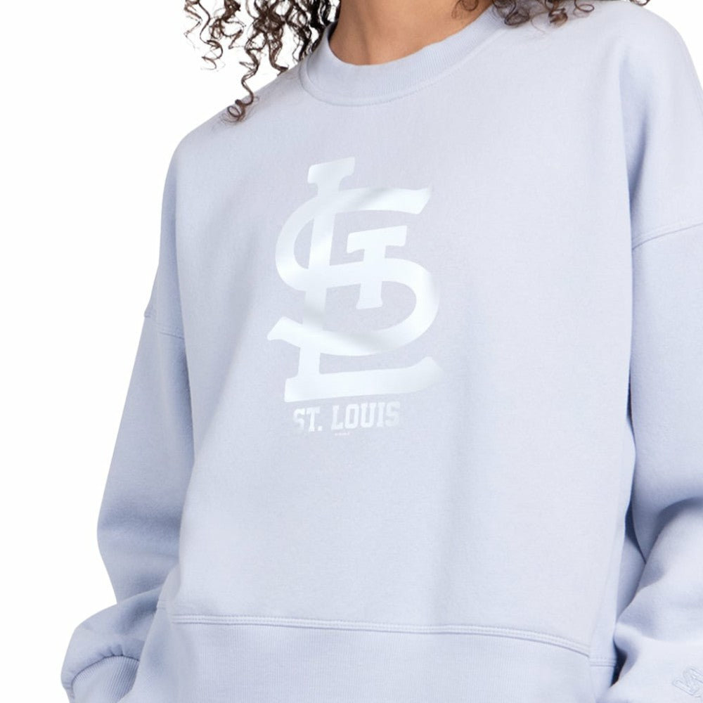 St. Louis Cardinals Starter Women's Pastels Boxy Fleece Sweatshirt - Light Blue Sweatshirts