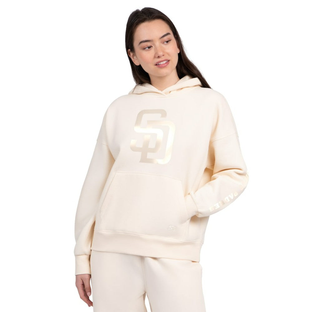 San Diego Padres Starter Women's Pastel Relaxed Hoodie - Cream Hoodies