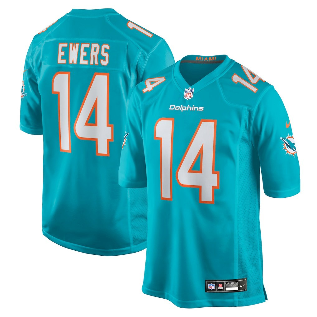 Quinn Ewers Miami Dolphins Team Game Jersey - Aqua Jerseys