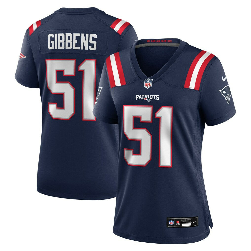 Jack Gibbens New England Patriots Women's Team Game Jersey - Navy Jerseys