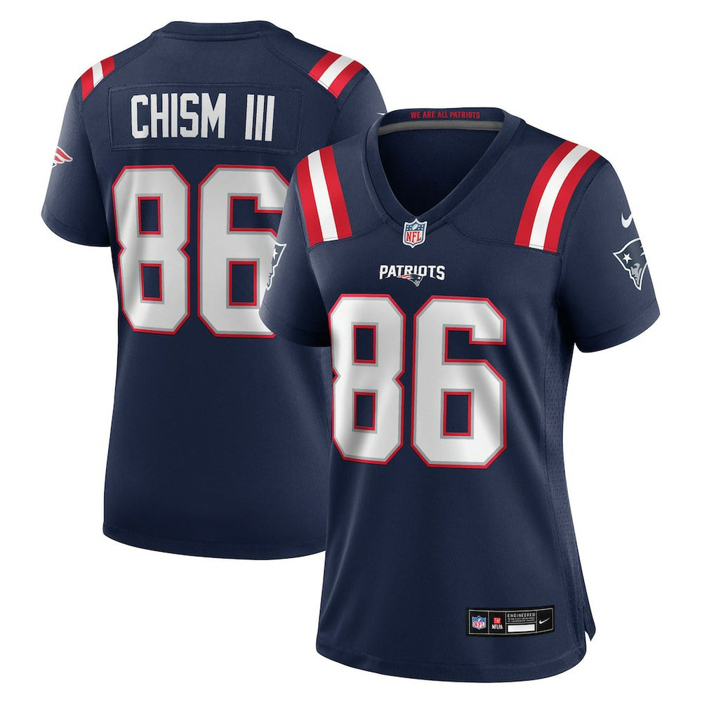 Efton Chism III New England Patriots Women's Team Game Jersey - Navy Jerseys