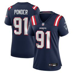 Elijah Ponder New England Patriots Women's Team Game Jersey - Navy Jerseys