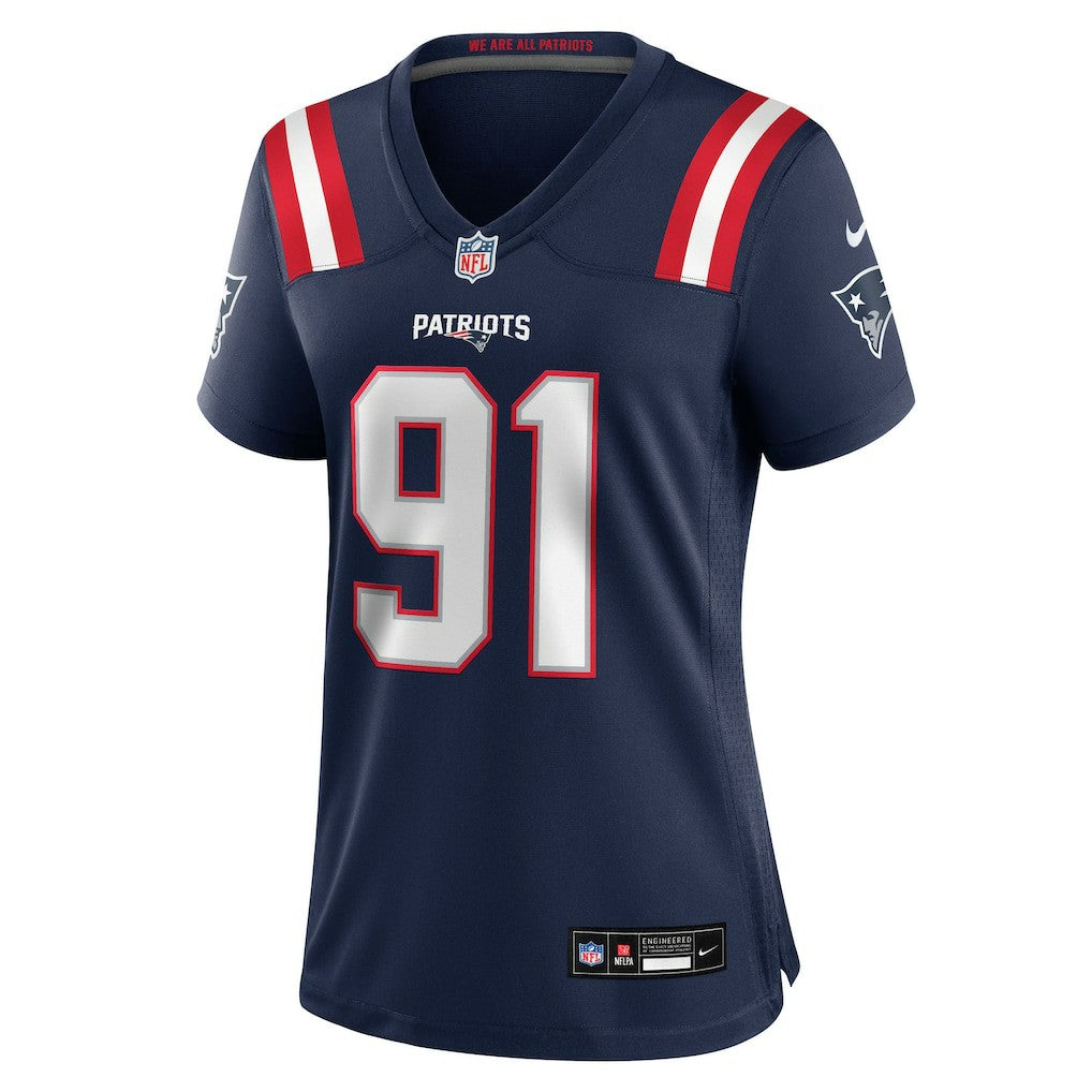 Elijah Ponder New England Patriots Women's Team Game Jersey - Navy Jerseys