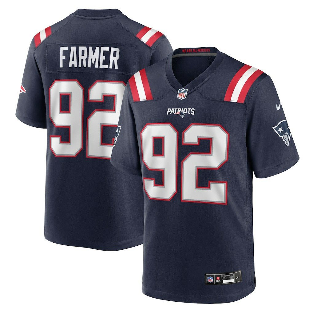 Joshua Farmer New England Patriots Team Game Jersey - Navy Jerseys