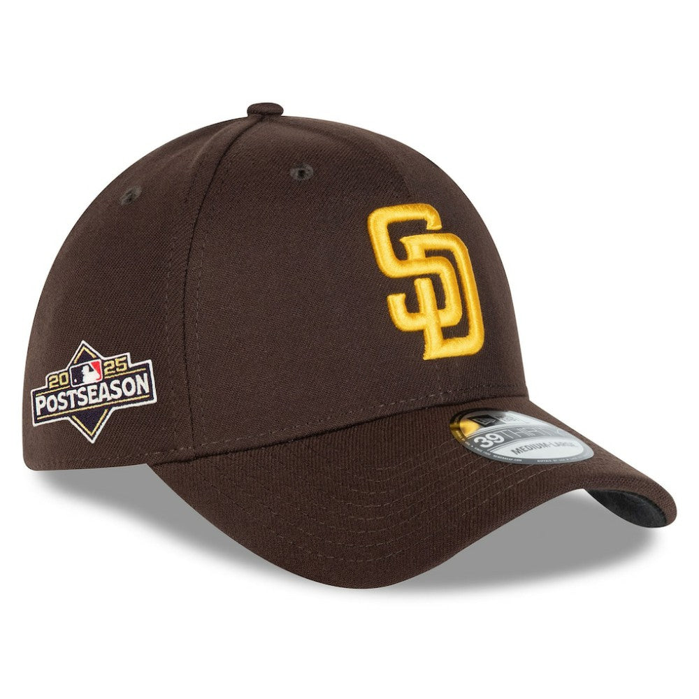 San Diego Padres New Era 2025 MLB Postseason Side Patch 39THIRTY Flex Hat - Brown Hats