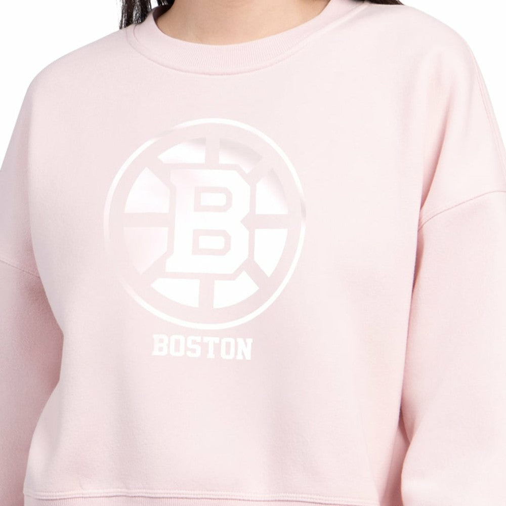 Boston Bruins Starter Women's Boxy Cropped Sweatshirt - Pink | US 203459791