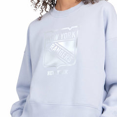 New York Rangers Starter Women's Boxy Cropped Sweatshirt - Blue | US 203459809