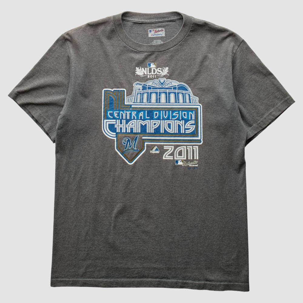 Milwaukee Brewers Majestic 2011 T-Shirt - Gray - Vintage T-shirts