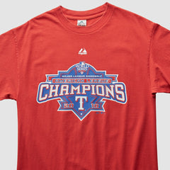 Texas Rangers Majestic 2010 T-Shirt - Red - Vintage T-shirts