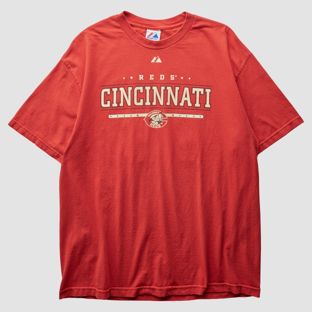 Cincinnati Reds Majestic 2000s T-Shirt - Red - Vintage T-shirts
