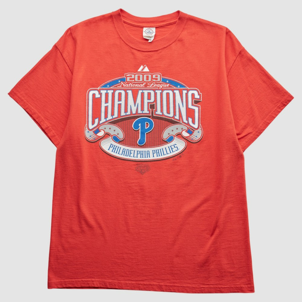 Philadelphia Phillies Majestic 2009 T-Shirt - Red - XVintage T-shirts