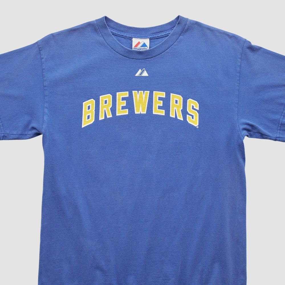 Milwaukee Brewers Majestic 2000s T-Shirt - Blue - XVintage T-shirts