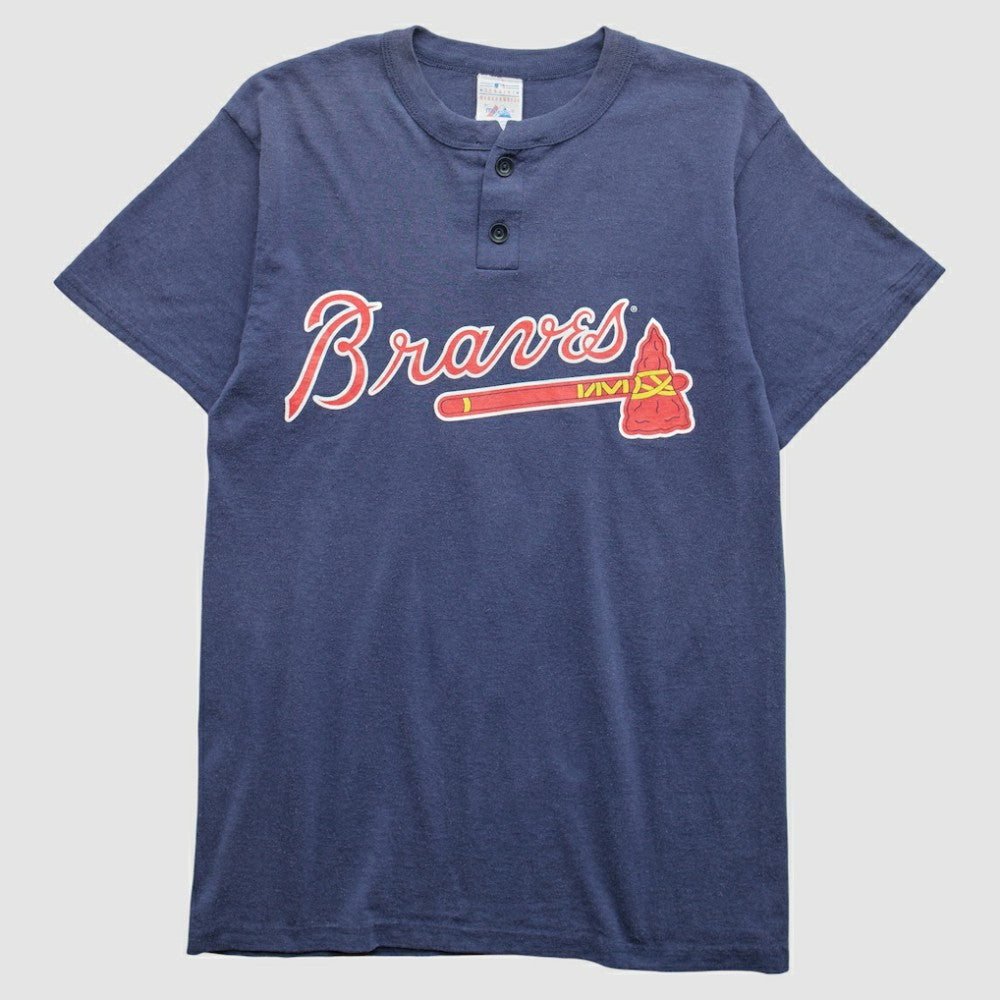 Atlanta Braves Majestic 90s T-Shirt - Navy - Vintage T-shirts