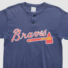 Atlanta Braves Majestic 90s T-Shirt - Navy - Vintage T-shirts