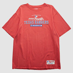 Texas Rangers Majestic 2010 T-Shirt - Red - Vintage T-shirts