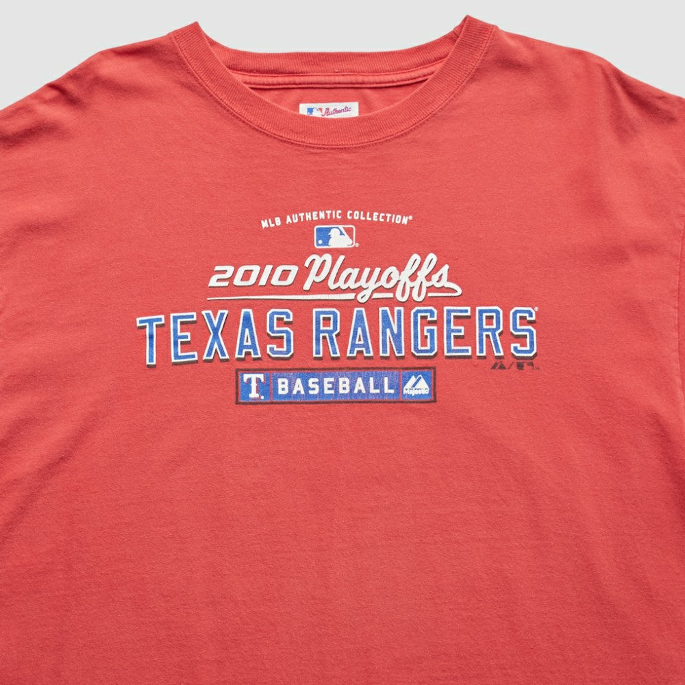 Texas Rangers Majestic 2010 T-Shirt - Red - Vintage T-shirts