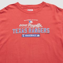Texas Rangers Majestic 2010 T-Shirt - Red - Vintage T-shirts