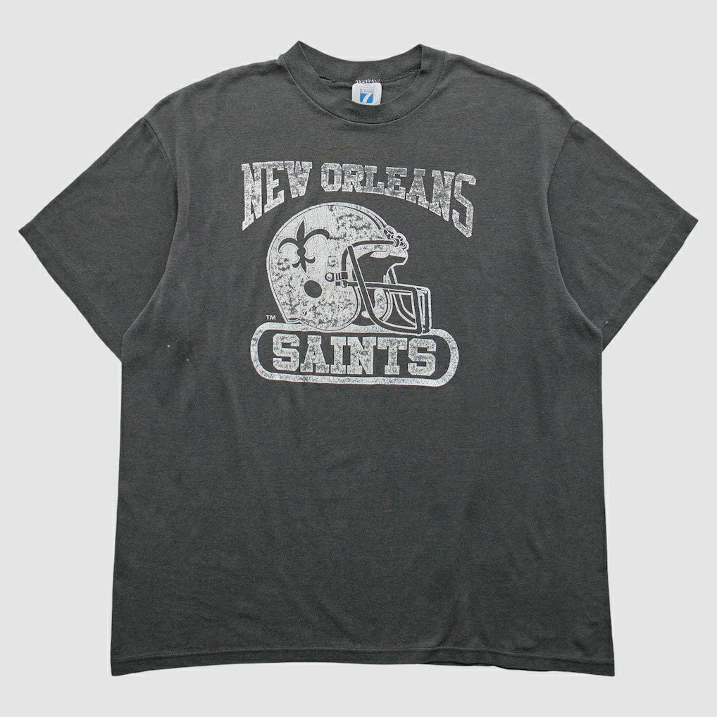 New Orleans Saints logo 7 90s T-Shirt - Gray T-shirts
