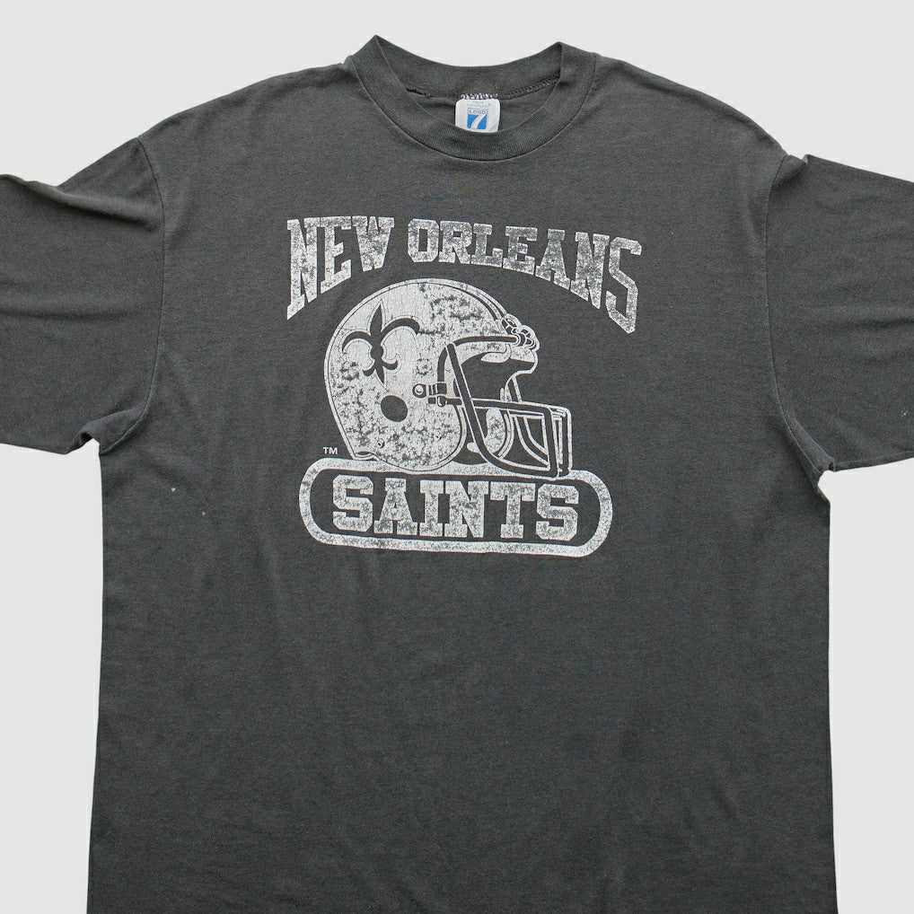 New Orleans Saints logo 7 90s T-Shirt - Gray T-shirts
