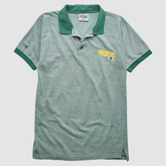 Green Bay Packers Majestic 90s Polo - Heather Gray