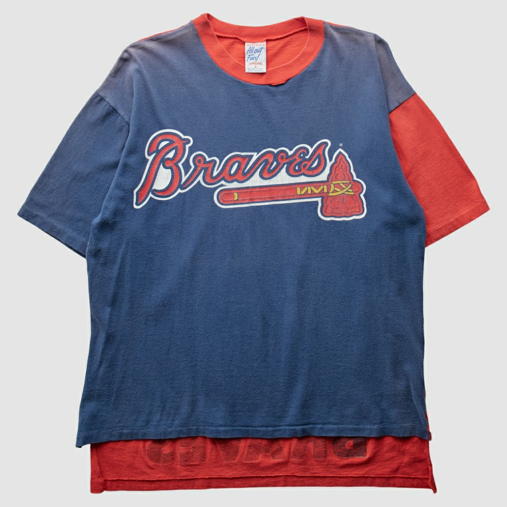 Atlanta Braves All Out Fan! 90s T-Shirt - Blue - Vintage T-shirts