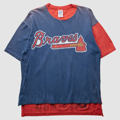 Atlanta Braves All Out Fan! 90s T-Shirt - Blue - Vintage T-shirts