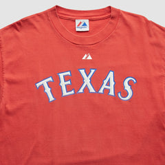 Texas Rangers Majestic 2010 T-Shirt - Red - Vintage T-shirts