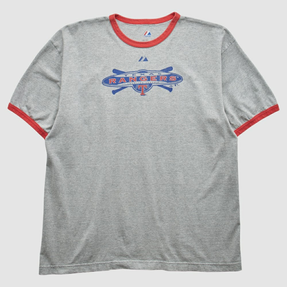 Texas Rangers Majestic 2010 T-Shirt - Heather Gray - XVintage T-shirts