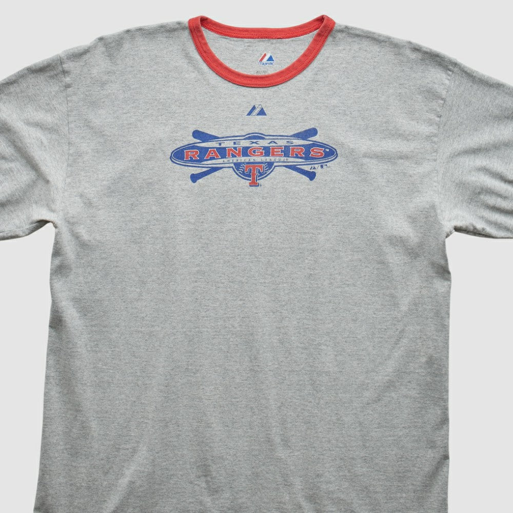 Texas Rangers Majestic 2010 T-Shirt - Heather Gray - XVintage T-shirts