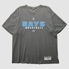 Tampa Bay Rays Majestic 2000s T-Shirt - Gray - XVintage T-shirts