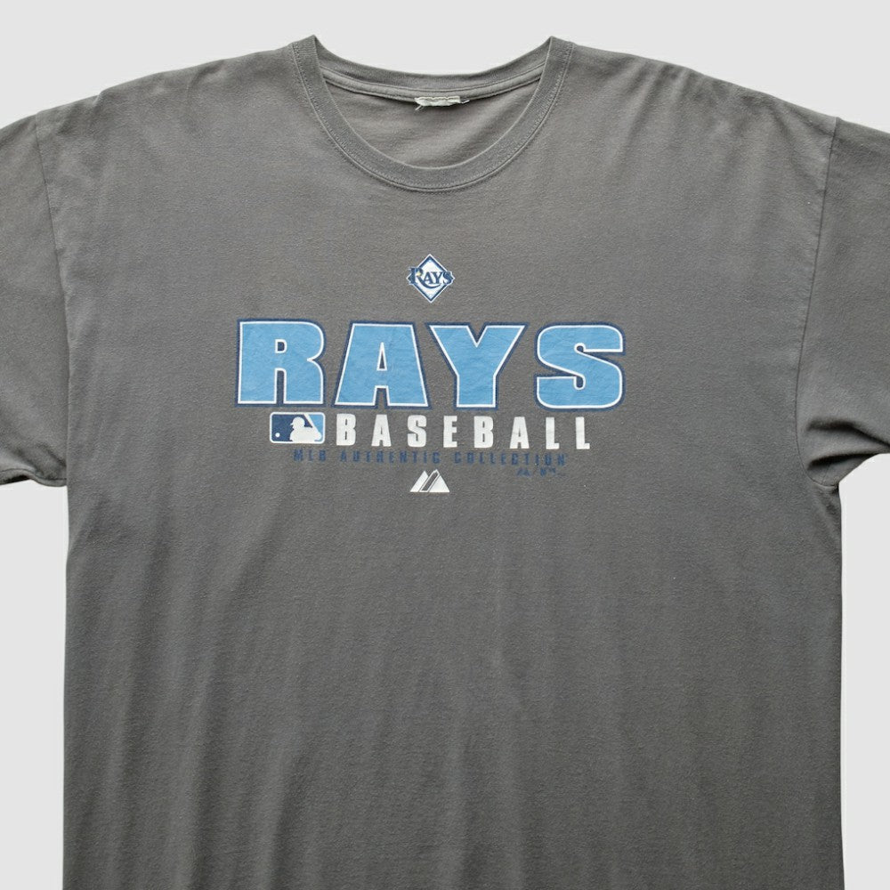 Tampa Bay Rays Majestic 2000s T-Shirt - Gray - XVintage T-shirts