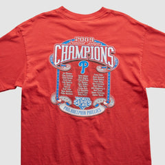 Philadelphia Phillies Majestic 2009 T-Shirt - Red - Vintage T-shirts