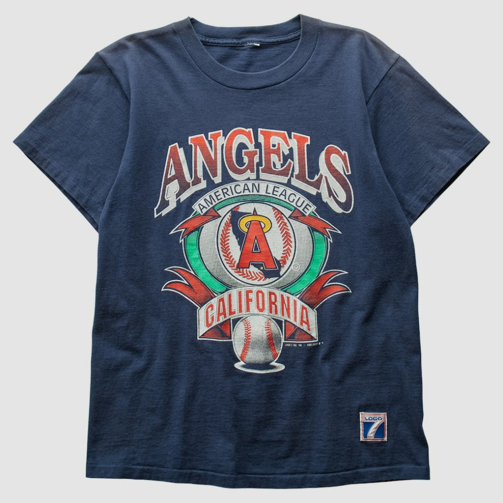 Los Angeles Angels Logo 7 1992 T-Shirt - Navy - Vintage T-shirts