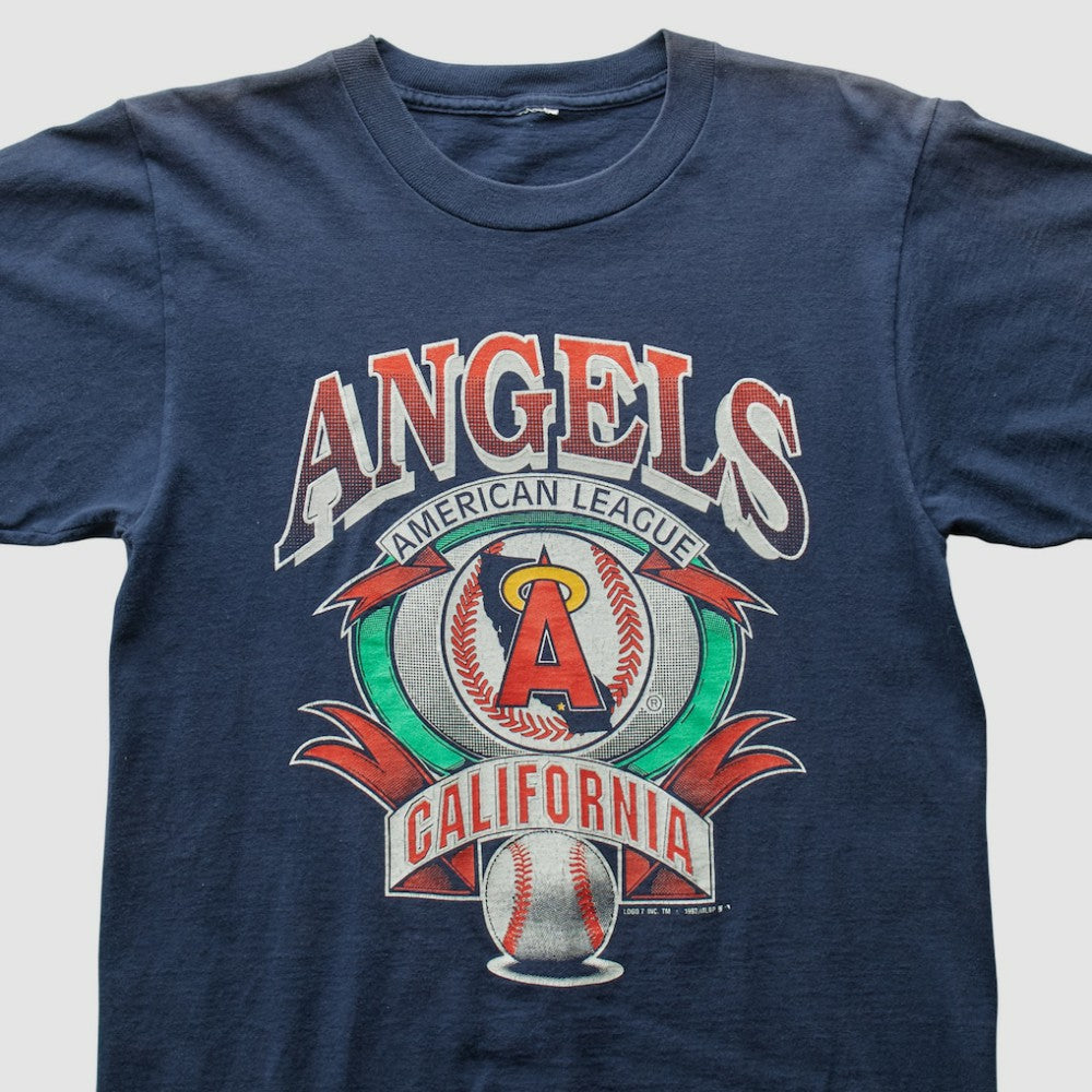Los Angeles Angels Logo 7 1992 T-Shirt - Navy - Vintage T-shirts