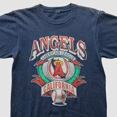 Los Angeles Angels Logo 7 1992 T-Shirt - Navy - Vintage T-shirts