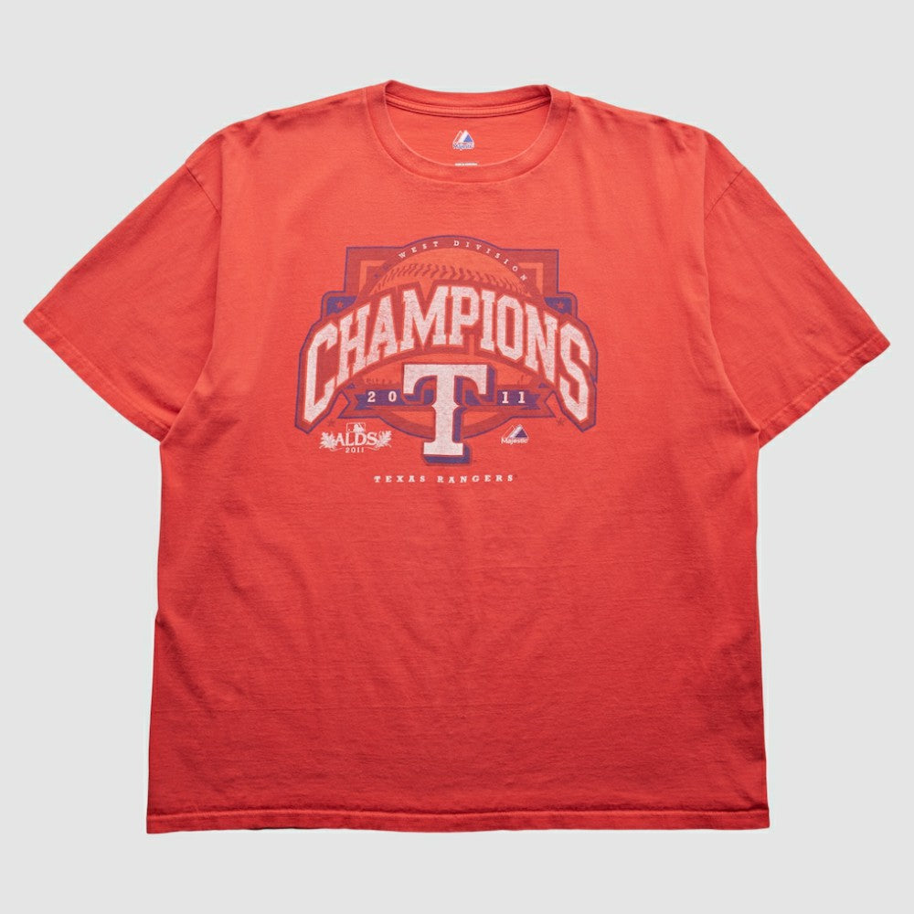 Texas Rangers Majestic 2011 T-Shirt - Red - 2XVintage T-shirts
