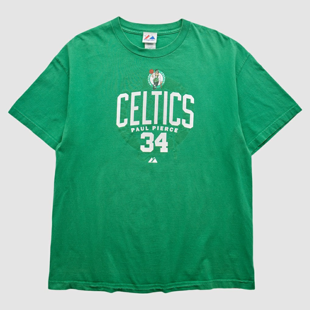 Boston Celtics Majestic 2000s T-Shirt Green Vintage - Vintage