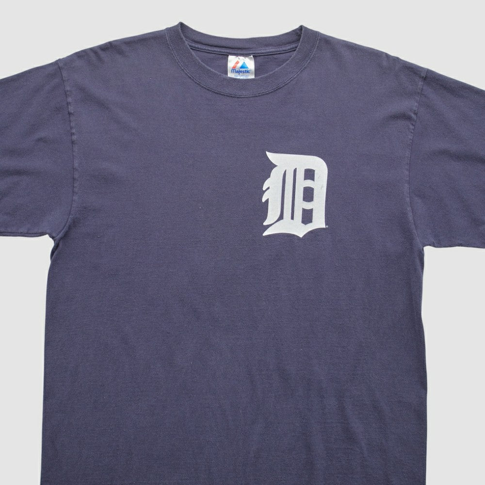 Detroit Tigers Majestic 2000s T-Shirt - Navy - Vintage T-shirts