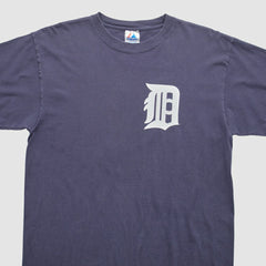 Detroit Tigers Majestic 2000s T-Shirt - Navy - Vintage T-shirts