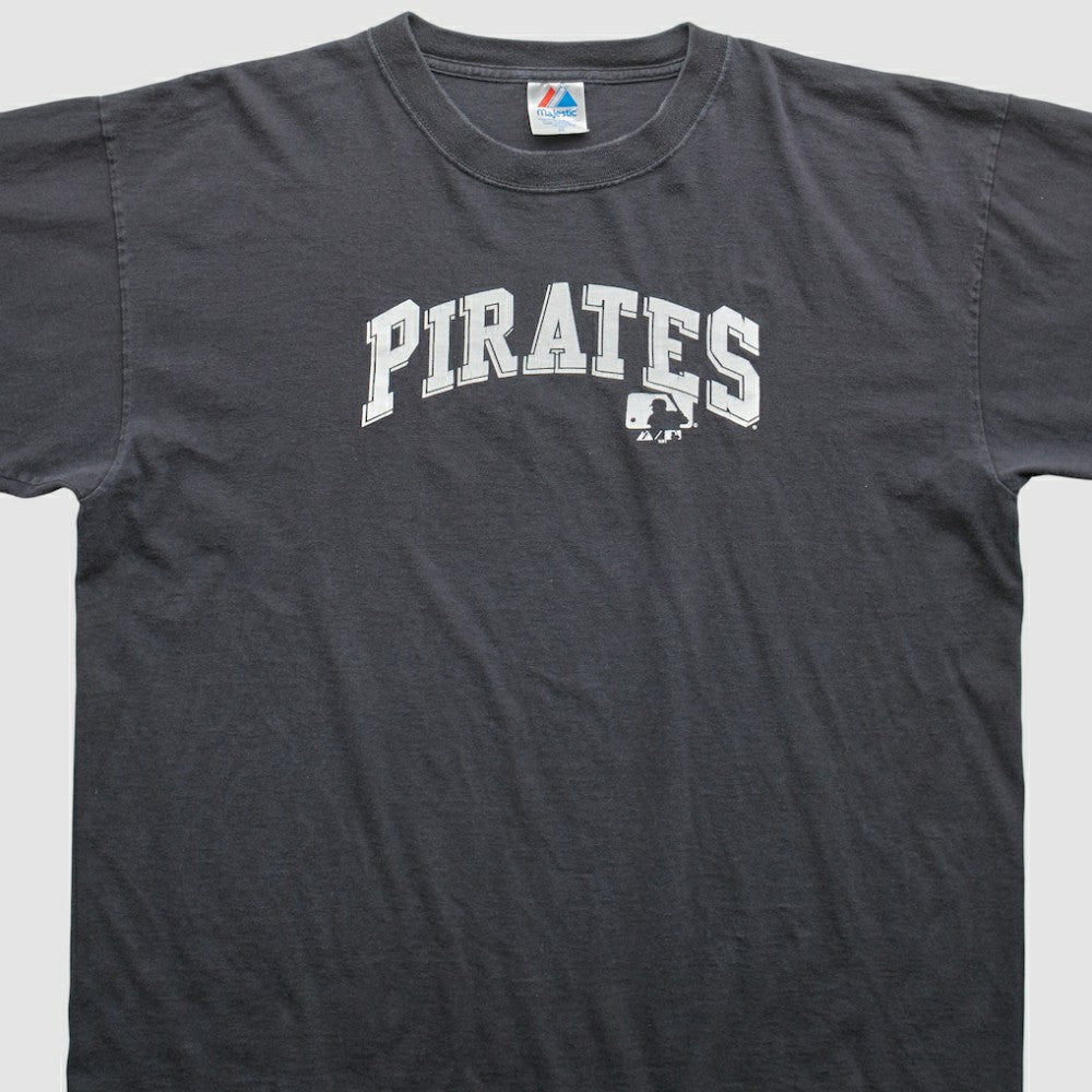 Pittsburgh Pirates Majestic 2000s T-Shirt - Gray - 2XVintage T-shirts