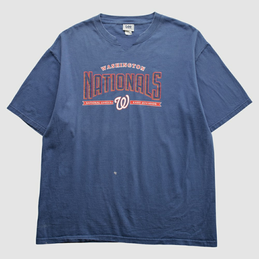 Washington Nationals Lee Apparel 2000s T-Shirt - Blue - 2XVintage T-shirts