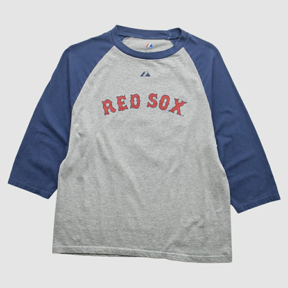 Boston Red Sox Majestic 2000s T-Shirt - Gray - Vintage T-shirts
