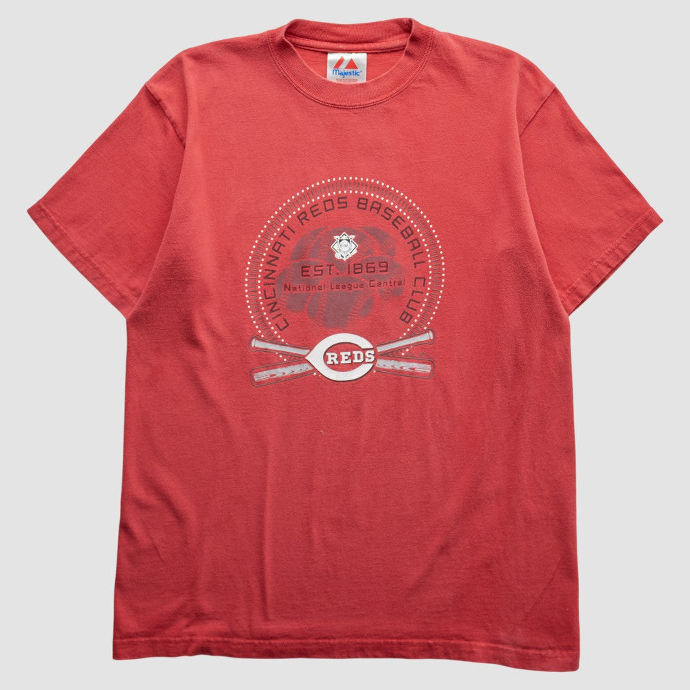Cincinnati Reds Majestic 2000s T-Shirt - Red - XVintage T-shirts