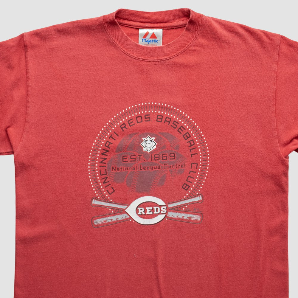 Cincinnati Reds Majestic 2000s T-Shirt - Red - XVintage T-shirts